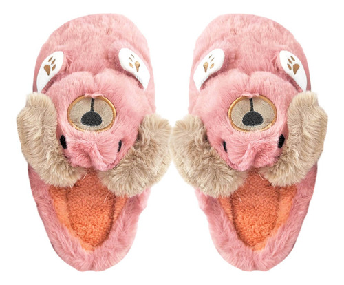 Pantuflas Peluche Con Pielsita Nena Perro Arquero #2013