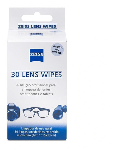 Screen Wipes Zeiss Com 30 Lenços Para Limpeza