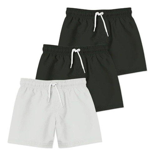 Kit 3 Shorts Masculino Bermuda Mauricinho Liso Básico Tactel