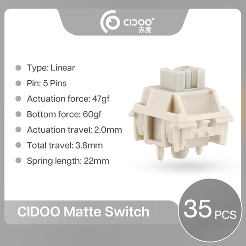 Cidoo - Juego De Interruptores De Teclado Lineales Mate, Lin