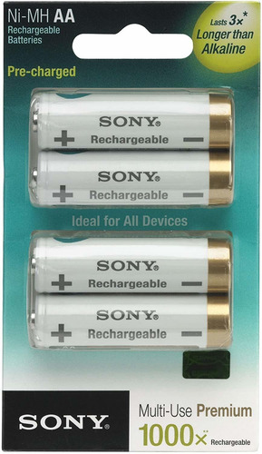 Pack Com 4 Pilhas Sony Tipo Aa 2000mah