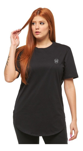 Camiseta Longline Plus Size Feminina Oversized Wooks W-c1