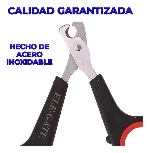 Corta Uñas Mascota Pequeña Acero Inoxidable Mango Ergonómico Color Negro Tamaño De La Mascota Recomendado Pequeño Ele-Gate