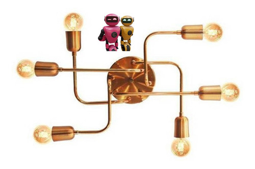 Imagem 1 de 6 de Pendente Plafon Tipo Aranha Para 6 Lampadas Padrão E27