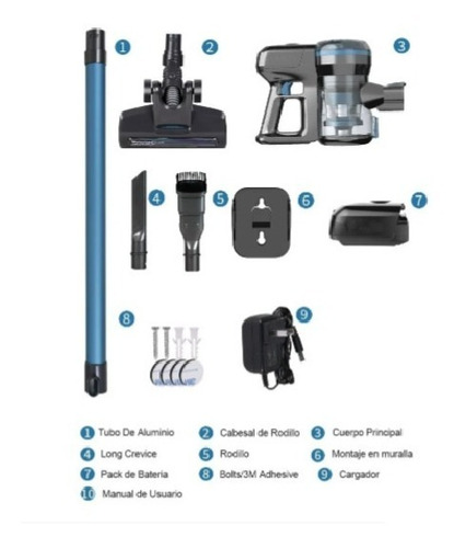 Imagen 2 de 7 de Aspiradora Inalámbrica Smartcleaner 2 Baterías Tu-smarthome