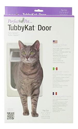 Perfect Pet Tubby Kat Cat Door Con Cerradura De 4 Vías Y Sol