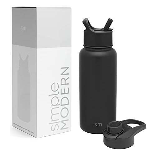 Botella De Agua Simple Y Moderna Con Pajita Y Tapa Para Chup
