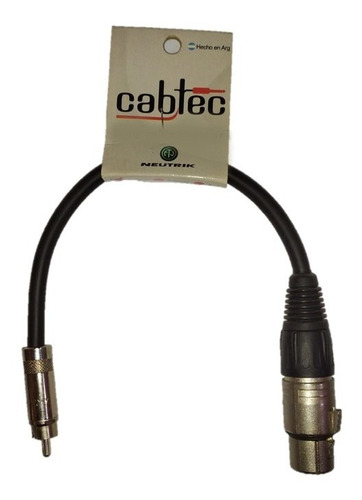 Cable Xlr Hembra A Rca 1 Metro Fichas Neutrik Rean Cab-tec