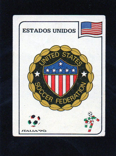 Mundial Italia 1990. Figurita N° 95. Escudo Estados Unidos!!