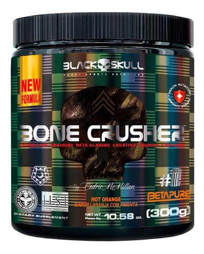 Pré-treino Bone Crusher 300g Cedric Mcmillan - Black Skull