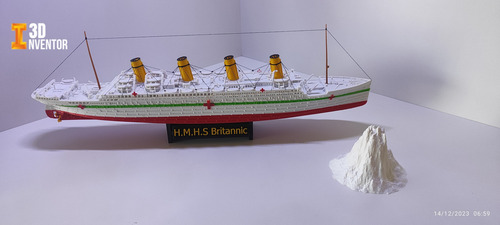Miniatura Do Hmhs Britannic,65 Cm, Flutua E Afunda