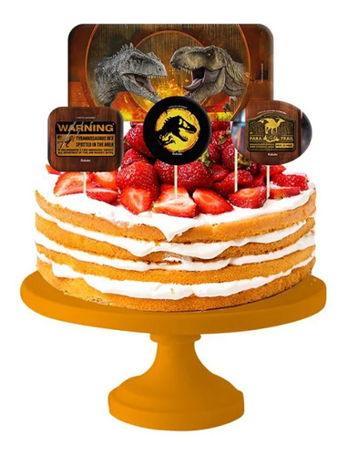 Topper Para Bolo - Festa Jurassic World - 04 Unidades