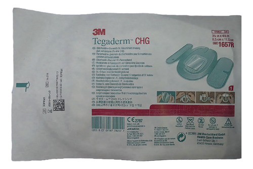 Tegaderm Chg 1657 C/clorhexidina Packx10unidades Vto10/06/25 Transparente