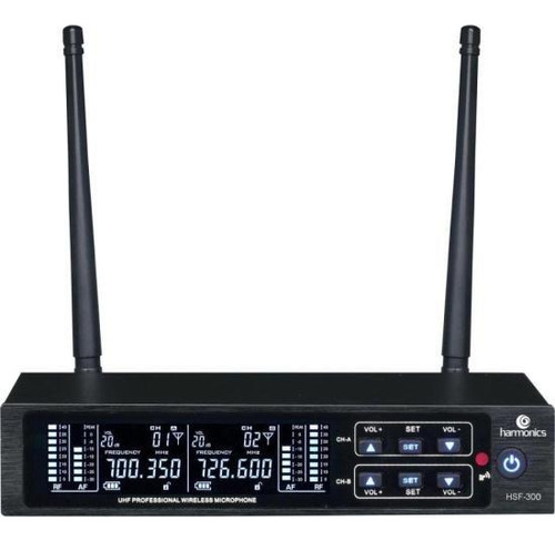 Microfone Sem Fio Harmonics Hsf-300 Duplo