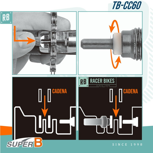 Imagen 3 de 10 de Herramienta Corta Cadenas 10/11 Vel Bici Super B Tb-cc60