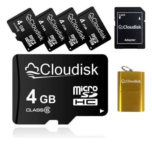 Cloudisk Paquete De 5 Tarjetas Micro Sd De 4 Gb Tarjeta De M