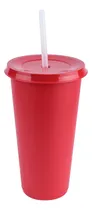 Comprar Vasos De Plástico Con Tapa Y Popote De 24 Oz | 10 Vasos