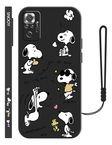 Carcasa De Silicona Diseño De Snoopys Para Xiaomi + Correas