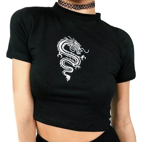 Crop Top Dragon Y2k Grunge Aesthetic