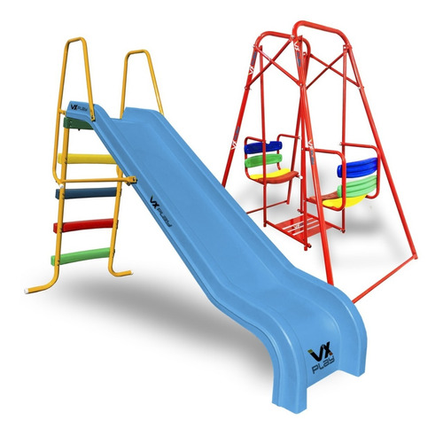 Combo Infantil Hamaca + Tobogan 4 Escalones Pvc