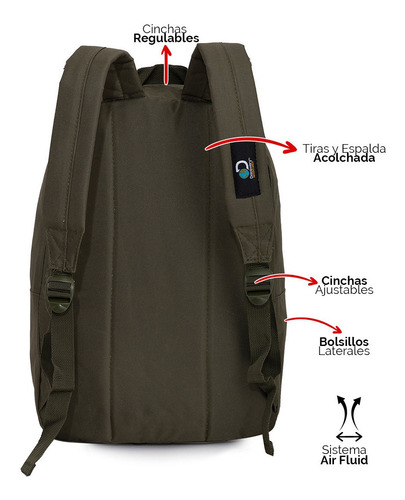 Imagen 5 de 9 de Mochila Urbana Discovery Adventure Espalda Modelo Clasico!!