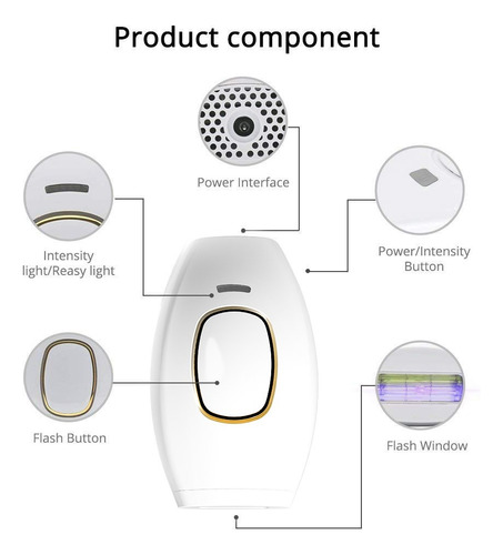Dispositivo De Depilación Láser Flashes Ipl, Permanente E In