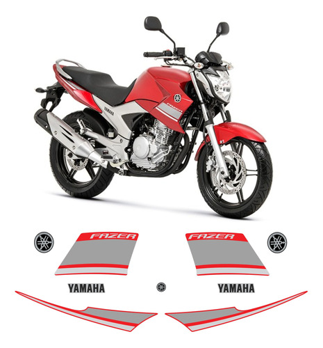 Kit Adesivo Completo Yamaha Fazer 250 Ys 2014 Emblemas 