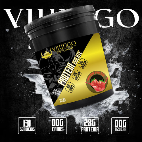 Proteína Whey Hidrolizada Isolate Vikingo 5kg Varios Sabores Fresa