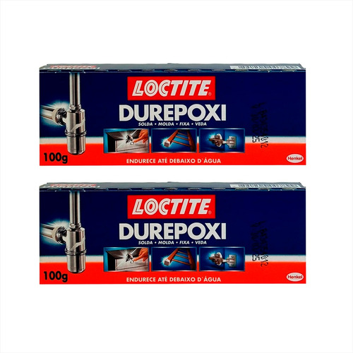 Durepoxi Massa Adesivo 100g Extra Forte E Resistente - 2 Und Cor Cinza