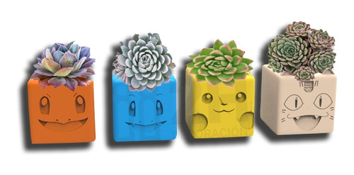 Poke Macetas Pokemon X 4  Modelos | Cactus Suculentas Envíos