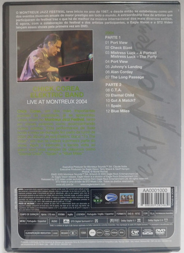 Dvd Chick Corea Elektric Band Live At Montreux Original Novo Live