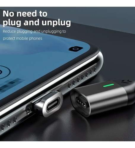 Imagen 2 de 5 de Cable Carga Rápida 3,1a Magnético Usb Tipo C Para iPhone