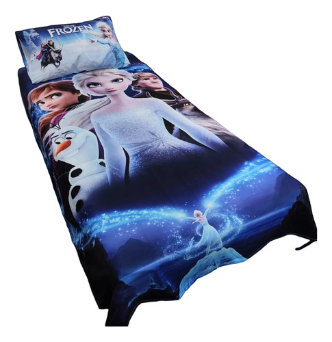 Juego De Sabanas Stitch Spider Frozen Bluey Microfiba Tye Azul Claro Personajes