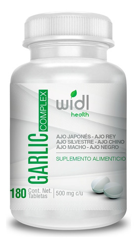 Suplemento Ajo Garlic Complex 6 Ajos 180 Tab Widl Health Sabor Sin Sabor