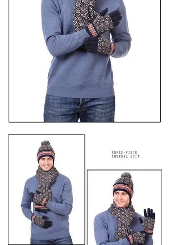 Traje Cálido De Invierno De Lana Tejida, Gorro, Bufanda, Gua