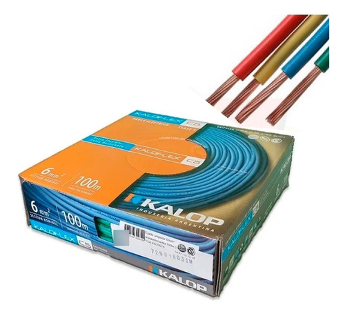 Cable Unipolar Kalop Normalizado 6mm C5 X2 Rollos Colores