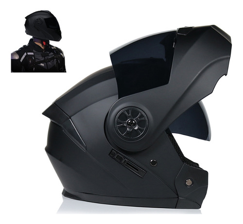 Echoarmor Casco Abatibles Para Moto Con Gafas Internas Con Doble Visera 991 Negro L 59-60