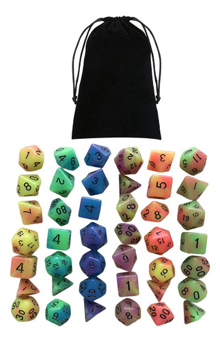 Juego De Dados De Acrílico Luminoso Rpg D8 D10 D12 D20 Para