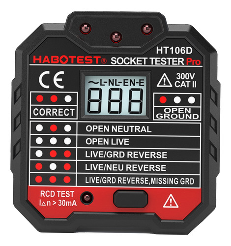 Socket Tester, Pantalla Retroiluminada, Enchufe Lcd Con Volt