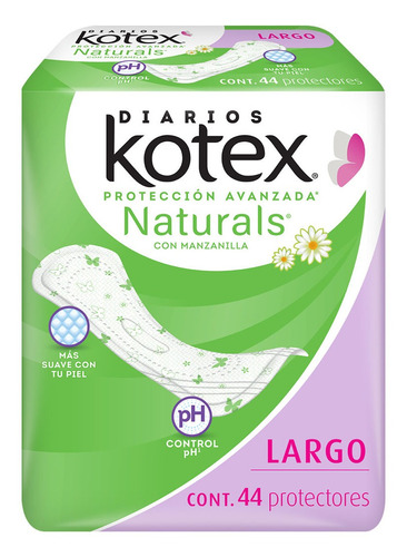 Pantiprotectores Kotex Naturals Largo 44 Pantiprotectores