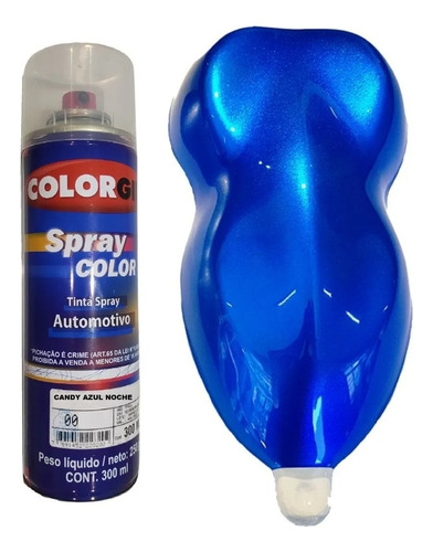 Pintura En Aerosol Candy Azul Electrico Kit Completo X 4 Un
