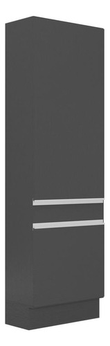 Paneleiro 2 Portas 62cm Com Rodapé Veneza Multimóveis V2121 Cor Preto/Branco