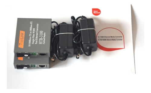 Conversor De Mídia De Fibra A/b Htb-3100a/b 25km De 1 Par