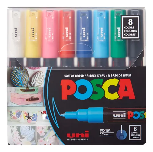 Uni Ball Posca Pc - 1m Estuche X 8 Colores Microcentro