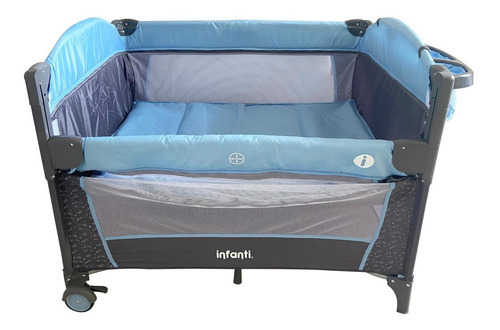 Cuna Corral Colecho Infanti Ariel Tela Brilla Color Azul
