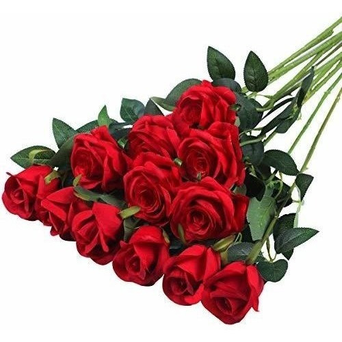 Hawesome 12pcs Flores De Seda Artificial Ramo De Rosas Reali