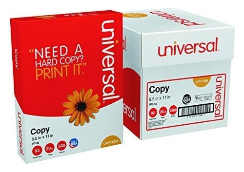 Universal 11289 8.5 X 11 Papel Normal De Fax, Copiadora E Im