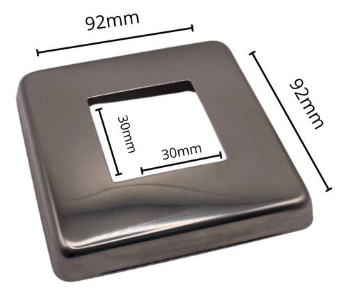 Kit 05 Canoplas 92x92mm + 05 Flanges, Int 30x30 - Inox 304