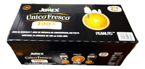 Jugo De Naranja Único Fresco Sin Pulpa Jumex 24 Pz De 200ml