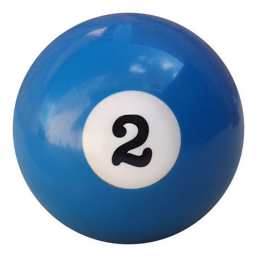 Bola De Bilhar Avulsa Numerada 50 Mm Nº 02 Azul